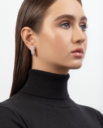 Серьги с бриллиантами, желтое золото 2