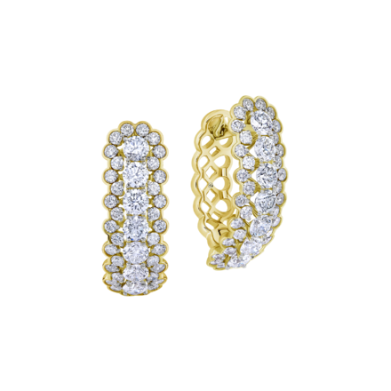 Серьги с бриллиантами, желтое золото