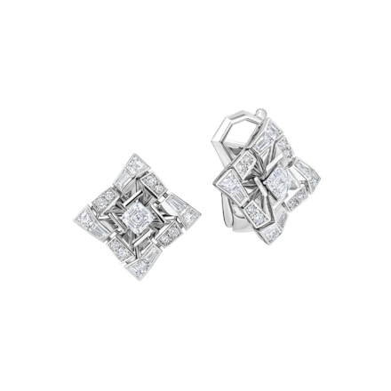 Серьги с бриллиантами, белое золото